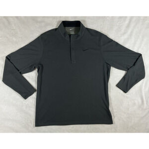 Nike Dri-Fit Sweatshirt Mens Gray Black Size XL Activewear Loungewear 1/2 Zip